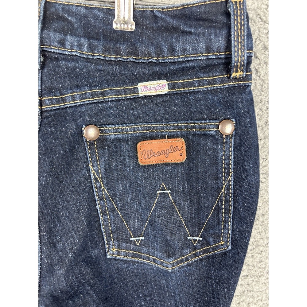 Wrangler Bootcut Jeans Premium Patch Womens 1/2 x 32 Low Blue Denim (90MWZBX)